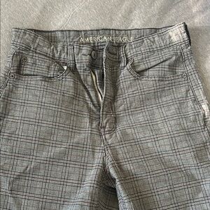 American Eagle Outfitters Charcoal Checkered Trousers
